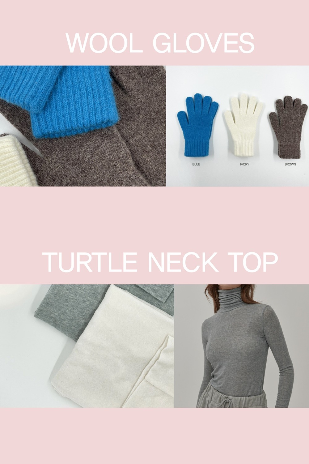 ★HOLIDAY EVENT★ (TENCEL TURTLE TOP +WOOL GLOVES)